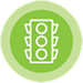 Green circle with traffic signal icon